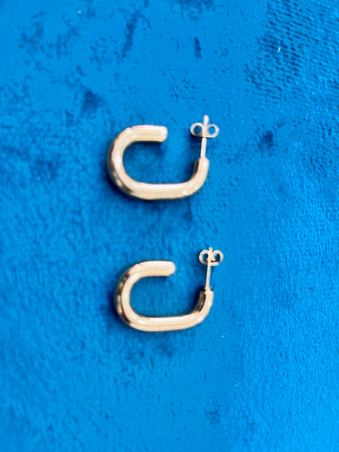 Gold-Toned Stainless Steel Anti-Tarnish Hoop Earrings