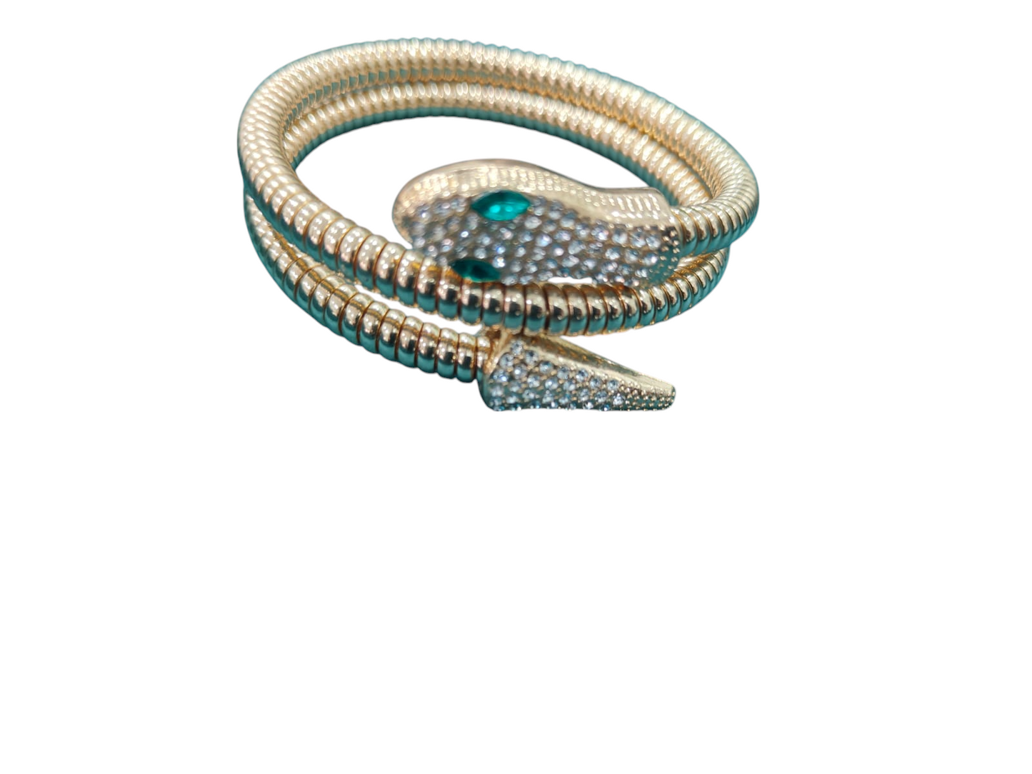Gold-tone Crystal Snake Bracelet