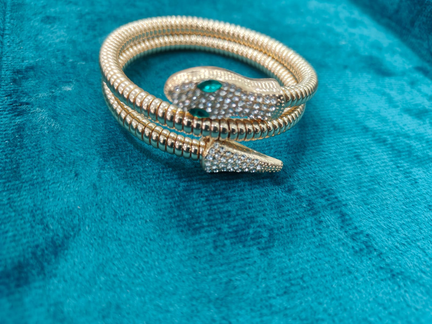 Gold-tone Crystal Snake Bracelet