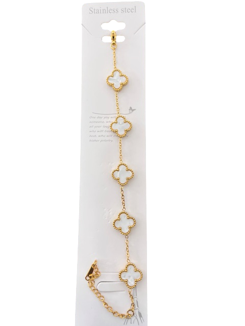 Gold-Toned Anti tarnished Clover Bracelet