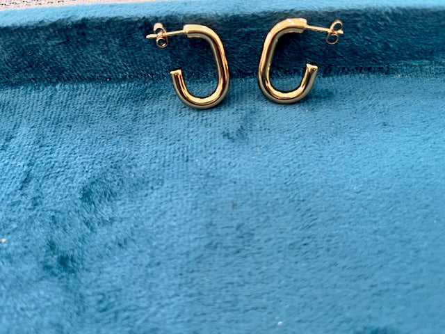 Gold-Toned Stainless Steel Anti-Tarnish Hoop Earrings