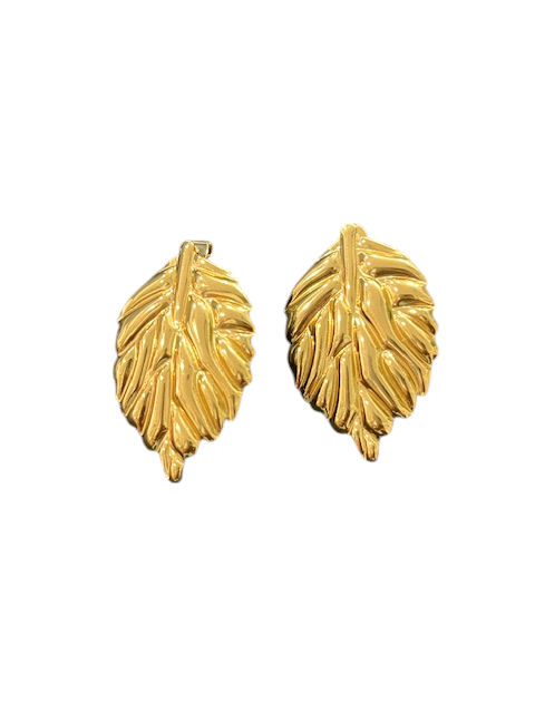 Leaf shaped crumpled anti tarnish studs
